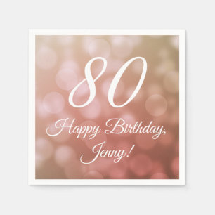 Elegant zum 80. Geburtstag Napkins für sie in Rosa Serviette