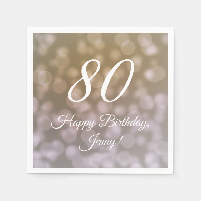 Elegant zum 80. Geburtstag Napkins für sie Serviette (Vorderseite)