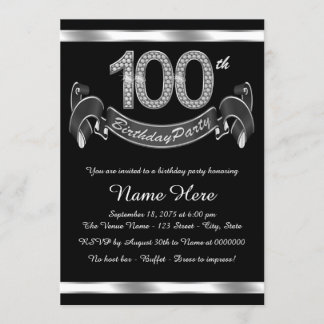 Elegante 100. Geburtstagsparty Einladung