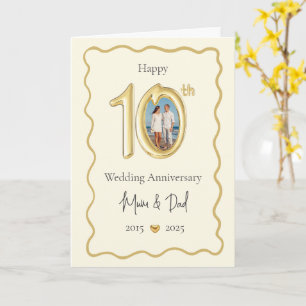Elegante 10. Hochzeitskarte - Mama & Vater Karte