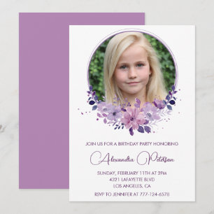Elegante 11. Geburtstagseinladung Foto Floral Boho Einladung