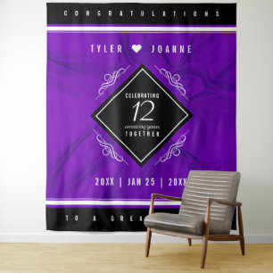 Elegante 12. Seidene Hochzeitsjubiläumsfeier Wandteppich
