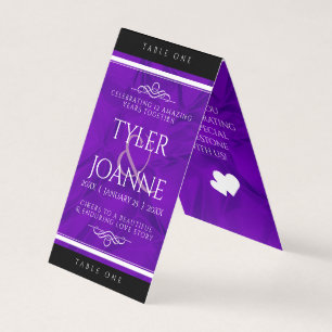 Elegante 12. Silk Wedding Anniversary Table Card