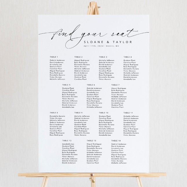 Elegante 14 Tische finden Ihre Sitzkarte Poster (Von Creator hochgeladen)