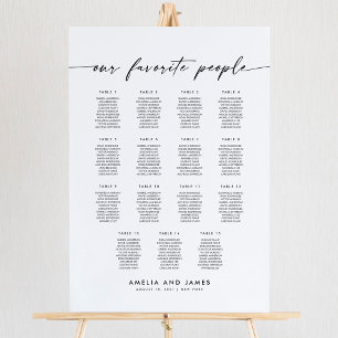 Elegante 15 Tische Favoriten Sitzkarte Poster