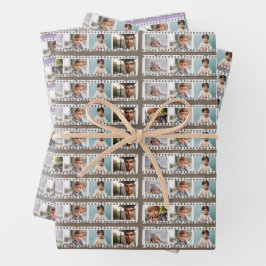 Elegante 16-Foto Familie und Freunde Film Negativ Geschenkpapier Set