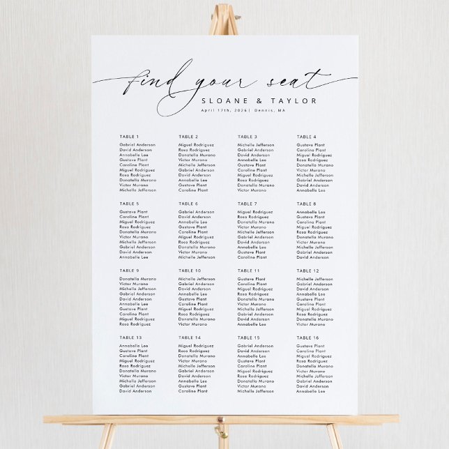 Elegante 16 Tische finden Ihre Sitzkarte Poster (Von Creator hochgeladen)