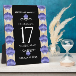 Elegante 17. Muscheln Hochzeitstag Fotoplatte