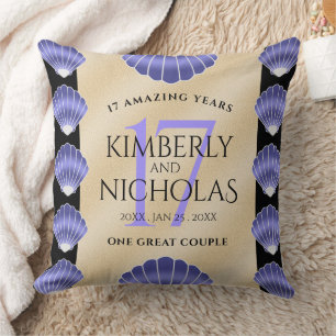 Elegante 17. Muscheln Hochzeitstag Kissen