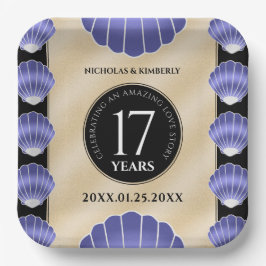 Elegante 17. Muscheln Hochzeitstag Pappteller