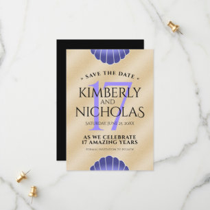Elegante 17. Muscheln Hochzeitstag Save The Date