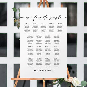 Elegante 17 Tische Favoriten Sitzkarte Poster