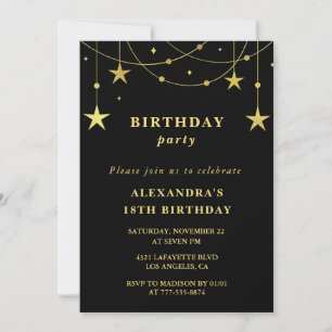 Elegante 18. Geburtstagsparty-Einladung Goldene St Einladung