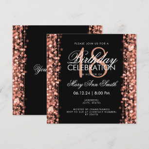 Elegante 18. Geburtstagsparty Glitzern Rose Gold Einladung