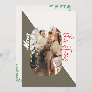 Elegante 1 arch Foto Familienweihnachtskarte Save The Date