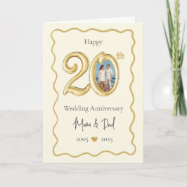 Elegante 20. Hochzeitskarte - Mama & Vater Karte