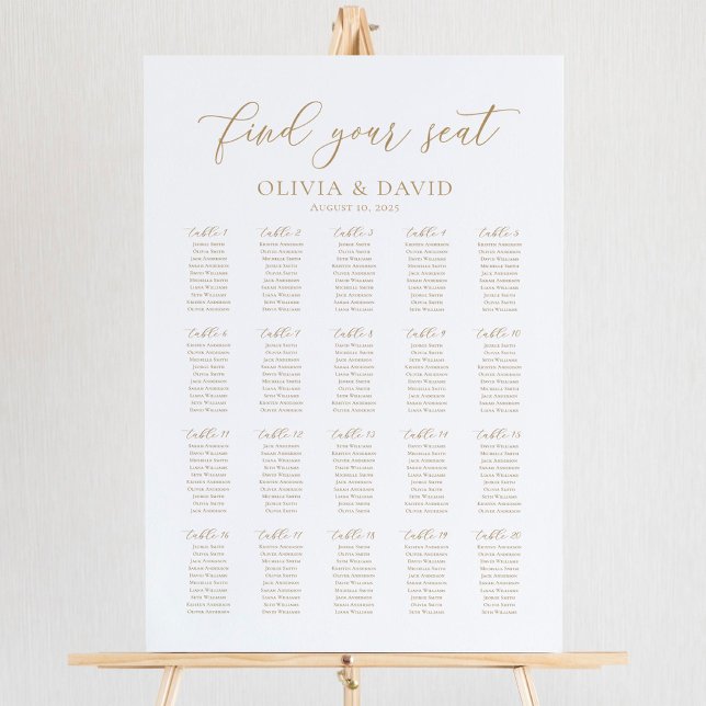 Elegante 20 Tische finden Ihre Sitzkarte Poster (Von Creator hochgeladen)