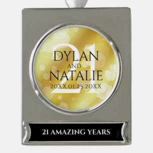 Elegante 21. Geburtstagsfeier der Brass-Hochzeit Banner-Ornament Silber