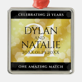 Elegante 21. Geburtstagsfeier der Brass-Hochzeit Ornament Aus Metall