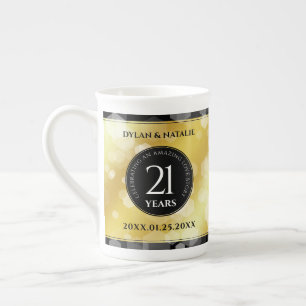 Elegante 21. Geburtstagsfeier der Brass-Hochzeit Prozellantasse