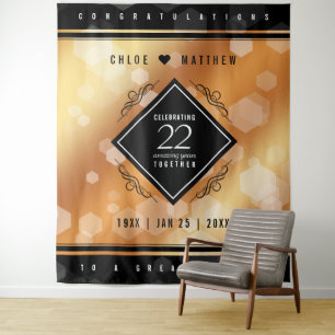 Elegante 22. Kupferhochzeit Wandteppich