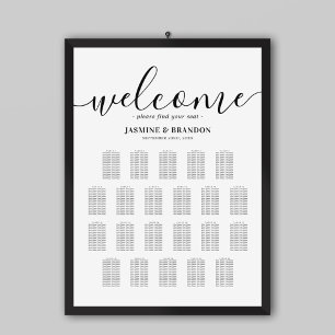 Elegante 22 Tabelle Hochzeitssattelkarte Poster