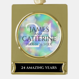 Elegante 24. Opal Wedding Anniversary Celebration Banner-Ornament Gold