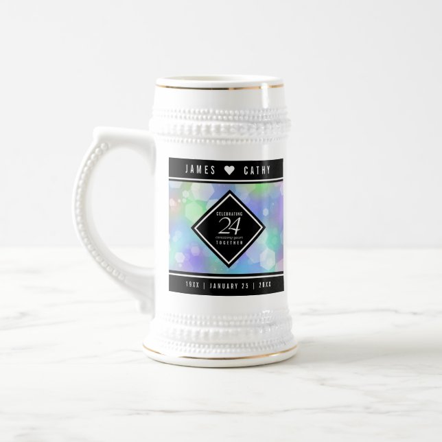 Elegante 24. Opal Wedding Anniversary Celebration Bierglas (Links)