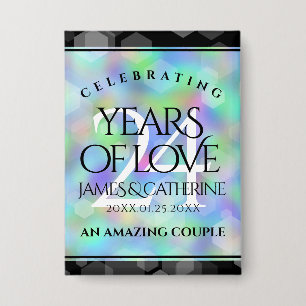 Elegante 24. Opal Wedding Anniversary Celebration Button
