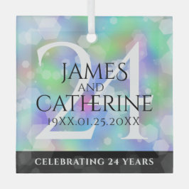 Elegante 24. Opal Wedding Anniversary Celebration Ornament Aus Glas