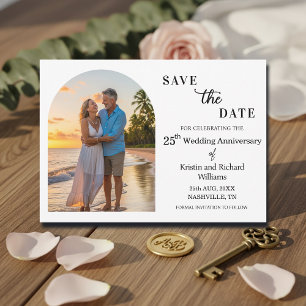 Elegante 25. Hochzeitsjubiläums-Foto Save The Date