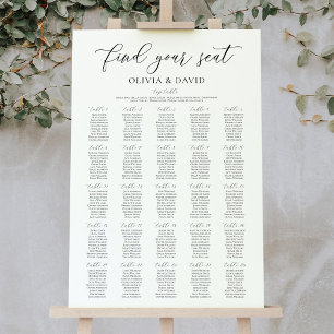 Elegante 25 Tische finden Ihre Sitzkarte Poster