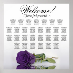 Elegante 29 Table Royal Lila Rose Seating Chart Poster