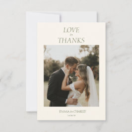 Elegante 2-Foto-Dankeskarten-Hochzeitskarte Dankeskarte