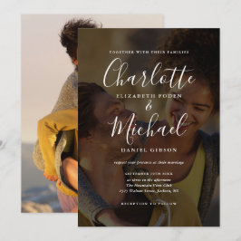 Elegante 2 Foto Signature Script Hochzeit Einladung