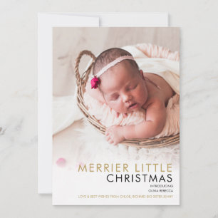 Elegante 2-Foto-Weihnachts-Geburts Ankündigung