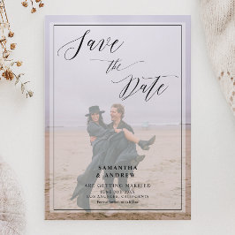 Elegante 2 Fotos Collage Save the Date Hochzeit