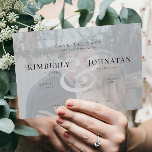 Elegante 2 Fotos überlagern moderne Hochzeit Save The Date