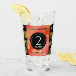 Elegante 2. Garnet Hochzeitstag Feier Glas