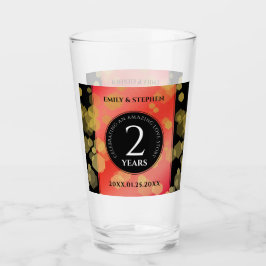 Elegante 2. Garnet Hochzeitstag Feier Glas