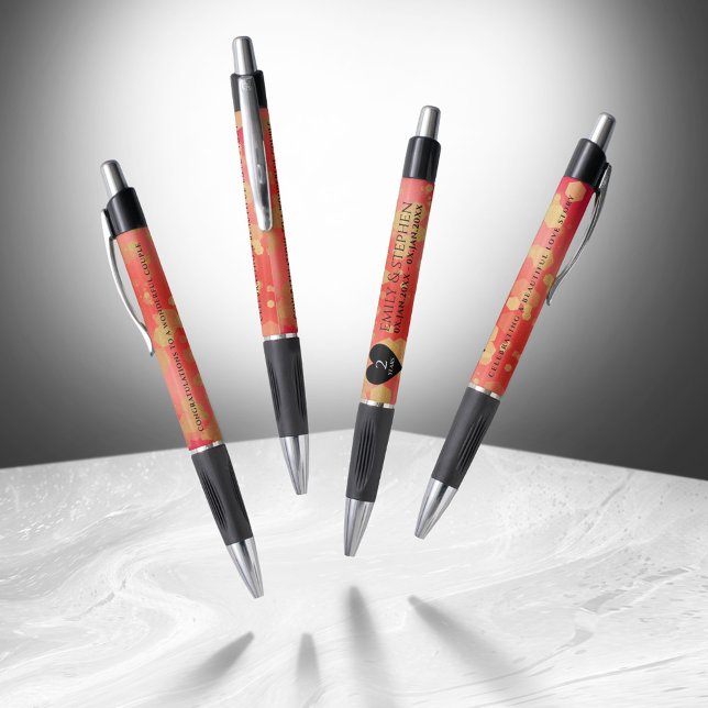 Elegante 2. Garnet Hochzeitstag Feier Kugelschreiber (Elegant 2nd Garnet Wedding Anniversary Pen Cover Photo)