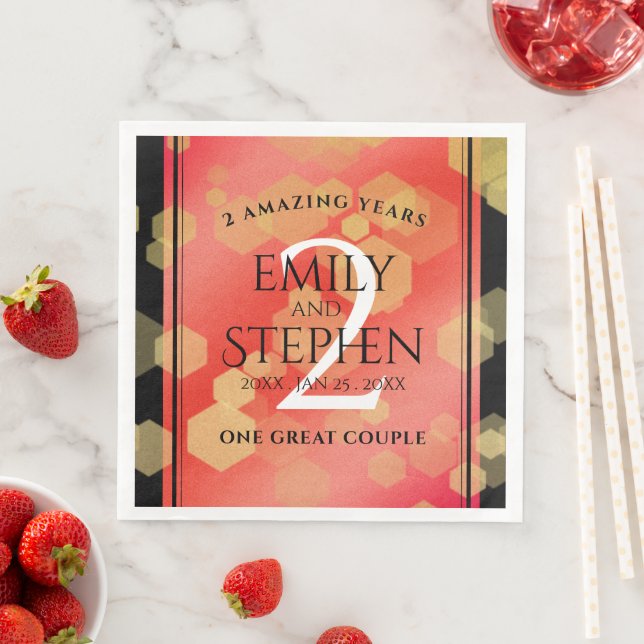 Elegante 2. Garnet Hochzeitstag Feier Serviette (Beispiel)