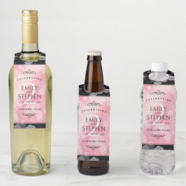 Elegante 2. Rose Quartz Hochzeitstag Flaschenanhänger