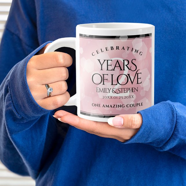 Elegante 2. Rose Quartz Hochzeitstag Jumbo-Tasse (2nd Wedding Anniversary Jumbo Coffee Mug Cover Photo (Rose Quartz).)