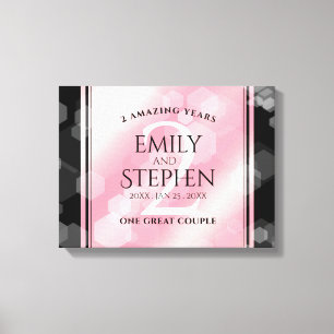 Elegante 2. Rose Quartz Hochzeitstag Leinwanddruck