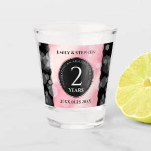 Elegante 2. Rose Quartz Hochzeitstag Schnapsglas