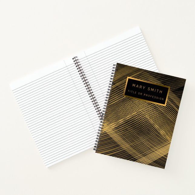Elegante 2in1 Luxury Gold Black Business Card & Notizbuch (Innenseite)