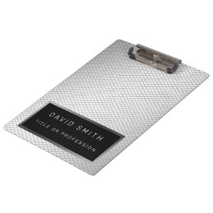 Elegante 2in1 Luxury Silver Metal Business Card & Klemmbrett