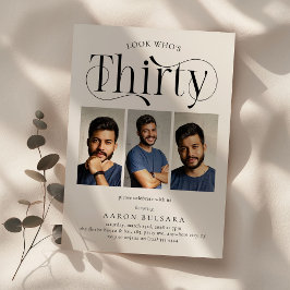 Elegante 30 Foto Collage 30. Geburtstag Einladung