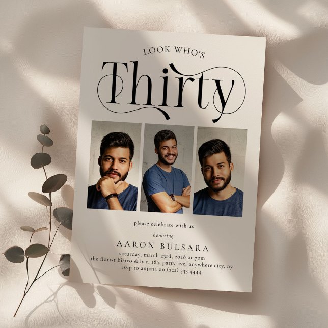 Elegante 30 Foto Collage 30. Geburtstag Einladung (Von Creator hochgeladen)